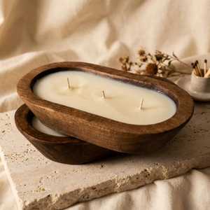 Wooden <b>Candle</b> Stand Handcrafted Round Decorative Farmhouse Centerpiece <b>Gift</b> Home Accent <b>Wedding</b> - Product Image 1