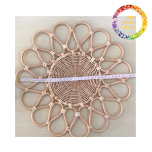 Mantel Individual Redondo de Ratán Hecho a Mano, Tapete de Mesa Natural, Decoración Bohemia para Comedor, Venta al por Mayor, OEM Disponible - Product Image 3