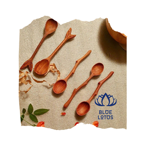 Available Wholesale Sustainable Vintage Wooden Teaspoon 5.8 Inch Small Plant Pattern Dishwasher Safe Honey <b>Jam</b> Condiments Hand - Product Image 1