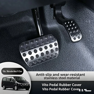 Kits de luxe pour Mercedes Classe V, Metris, <span class=keywords><strong>Valente</strong></span>, Viano, Vito : Couvre-pédales de frein et d'embrayage en acier inoxydable AT/MT (4 pièces) - Product Image 1