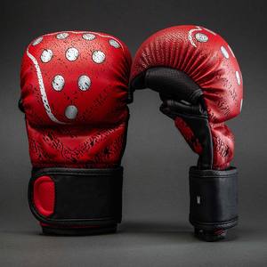 Gants de boxe et de MMA Five-B en cuir PU noir personnalisés pour l'entraînement, le sparring, le grappling et le Muay Thai - Product Image 1