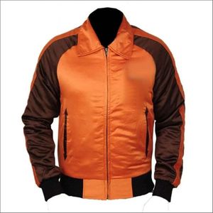 Chaqueta Bomber Negra para Hombre con Ribete Rosa, Cuello Camisero, Cierre de Botones, Corte Regular, Estilo Casual Otoñal - Product Image 6