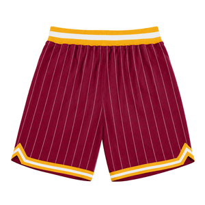 Shorts de basket-ball en mesh sublimé jaune bordeaux pour hommes, vêtements de sport en polyester, uniforme d'équipe, entraînement, compétition - Product Image 2