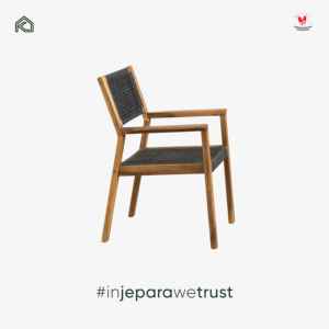 Silla de Cuerda de Madera de Teca Maciza Mustofa, Silla de Comedor Moderna para Patio y Jardín, Muebles de Jepara, Indonesia - Product Image 3