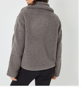 Sweat-shirt pull-over à manches longues, col demi-zip, coupe oversize à épaules tombantes, personnalisable avec logo brodé, pour femme, prix de gros - Product Image 4