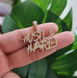 Colgante de Lujo con Letra de Moissanita Iced Out, Colgante Personalizado de Hip Hop con Inicial, Colgante de Plata 925 para Regalos - Product Image 3