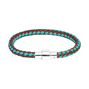 Luxury Flat & Round Bolo <b>Leather</b> <b>Bracelet</b> <b>Men</b> Stainless Steel by PSDS From India At Very Cheapest Price - Product Image 5