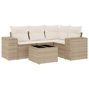 Ensemble de canapés de jardin beige avec coussins, meubles d'extérieur - Product Image 4