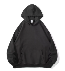 Sudadera con Capucha Negra para Hombre 2026 – Algodón Grueso French Terry, Corte Holgado, Transpirable, OEM - Product Image 4