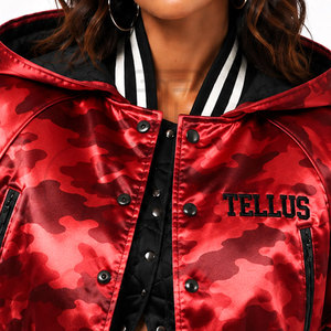 Veste bomber varsity courte en tissu respirant personnalisée avec logo pour femmes, vente en gros - Product Image 6