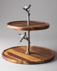 Base Redonda para Pastel de Madera Ecológica, Hecha a Mano, con Detalle de Hongo de Latón, para Panadería, Fiestas y Bodas - Product Image 2
