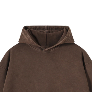 Sudadera con capucha Snow Wash Oversized de algodón grueso con forro polar, lavado ácido, estilo vintage desgastado, streetwear, para gimnasio, OEM, estampado y bordado - Product Image 4