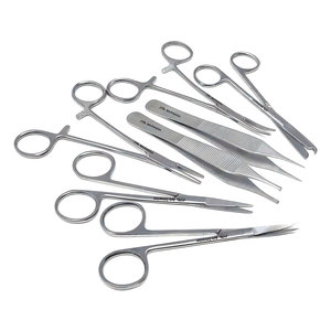 Kit de Cirugía de Acero Inoxidable para Entrenamiento Educativo y Procedimientos Médicos: Juego de Hemostatizadores, Portaagujas y Herramientas de Manipulación - Product Image 1