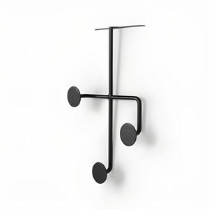 Support mural en métal noir moderne pour salle de bain et salon, avec étagère et 3 crochets porte-clés, pour rangement de serviettes et manteaux - Vente en gros - Product Image 3