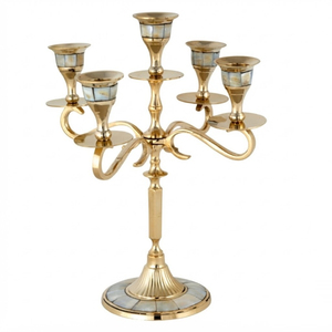 Fancy Design <b>Silver</b> 5 Arm Candelabra Metal <b>Candlestick</b> Holder For Wedding Table Centerpiece Wholesale Aluminium Candle Stand - Product Image 6