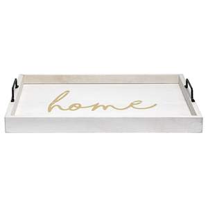 Plateau de service décoratif gris en MDF et feuilles d'acrylique, design découpé au laser, pour table à manger, plateau de petit-déjeuner, plateau à dessert - Product Image 6