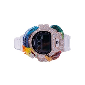 Unique Half Iced Out Design Luxury Diamond <b>Watches</b> Rubber Band Timeless Pieces Art-round <b>Case</b> for Party - Product Image 2