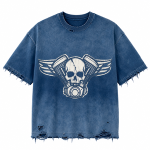 T-shirt imprimé avec graphisme vieilli personnalisé, 100% coton, tissu doux, col rond, manches courtes, unisexe, confortable à porter. - Product Image 1