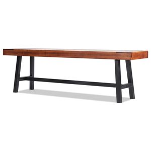 Panca da Giardino in Legno da 63 Pollici con Gambe in Metallo, Capacità di Carico 500 Libbre, per Hotel e Parchi - Product Image 1