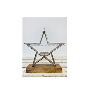 1 arbre de noël en aluminium de haute qualité, ornements avec Base en bois, en métal, Articles pour décoration de noël - Product Image 3