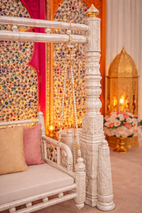 Décoration de scène de mariage de luxe sur le thème arabe, style marocain musulman, pour événements Mehndi, Sangeet et Haldi, États-Unis - Product Image 4