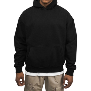 Sudadera con Capucha de Punto Sólido para Hombre Tallas Grandes, Mezcla de Algodón, Estilo Casual Urbano, Logotipo Frontal, OEM ODM, Venta al por Mayor - Product Image 6