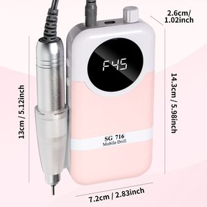 Machine à ongles professionnelle sans fil 45000 tr/min, rechargeable, batterie 1800 mAh, polisseuse de bureau, ensemble de manucure et pédicure électrique - Product Image 6