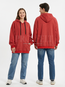 Sweat-shirts à capuche surdimensionnés 100% coton, imprimés sur mesure, vente en gros, streetwear, fermeture éclair, hiver, automne, décontractés - Product Image 4