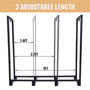 Porta Legna da 1,2 m - Supporto per Legna da Ardere da Interno ed Esterno per Cortile, Patio, Caminetto e Bracieri - Product Image 5