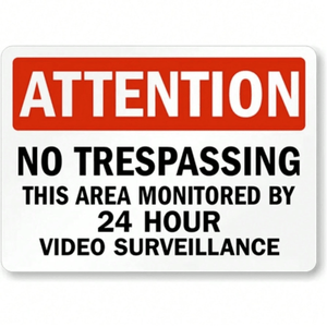 CIFbuy Heavy Duty Anti Climb <b>Security</b> <b>Sign</b> No Trespassing Weatherproof Metal Warning <b>Sign</b> for Outdoor & Indoor Use for Yard Lawn - Product Image 2