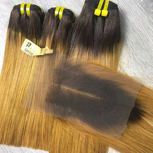 Combo Faire Perruque Bundle Fermeture SDD DD Cheveux Humains Non Transformés Os Raides Crus Cheveux Vierges Vietnamiens Cuticule Aligné Ombre Couleur - Product Image 4