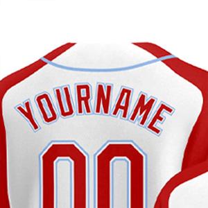 Haute qualité personnalisé couleur unie vêtements de baseball boutonné personnalisé cousu nom numéro maillot de baseball couleur rouge et blanc - Product Image 5