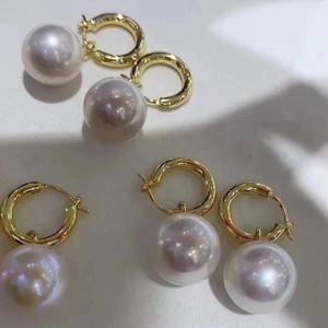 Boucles d'oreilles pendantes en argent pur S925 avec perle naturelle, crochet d'oreille haut, 10-11 mm, presque sans défaut, luxe léger, polyvalent pour femme, en direct - Product Image 4