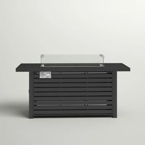 Tavolo con Braciere a Propano in Acciaio da 24 Pollici con Copertura, Resistente Elemento Decorativo per Esterni - Product Image 3