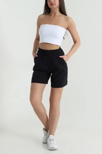 Shorts de jogging athleisure d'été pour femmes, respirants, imperméables, séchage rapide, écologiques, coupe-vent, 100% coton, motifs floraux unis, fourrure - Product Image 4