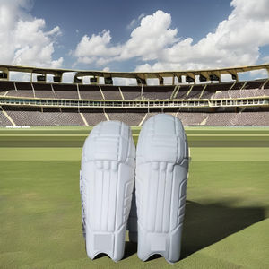 Jambières blanches en cuir confortables et protectrices de cricket avec la conception flexible - Product Image 1
