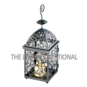 Farol de Metal Moderno y Único para Velas, con Diseño de Hormigón, Decorativo para Exteriores, en Color Negro, a Precio Competitivo - Product Image 1
