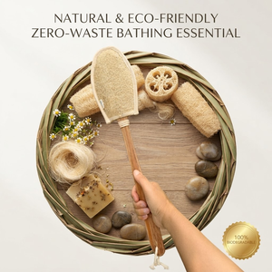 Natural Loofah Long Handle Simple Back Scrubber Stick <b>Bath</b> Brush Body Scrub <b>Sponge</b> for Shower - Product Image 5