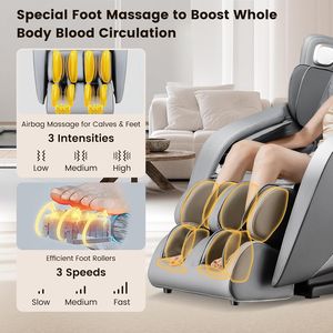 Fauteuil de massage Shiatsu moderne pliable à gravité zéro avec fonction chauffante et contrôle par application Bluetooth - Product Image 6