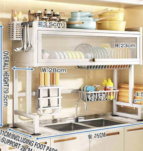 OEM/ODM Vietnam Adjustable Over Sink Dish <b>Drying</b> <b>Rack</b> Extendable Steel Kitchen Storage Organizer Shelf - Product Image 4