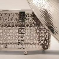 Couvercle de chafing dish de luxe écologique, durable, antiadhésif, en acier inoxydable argenté de 33 cm, avec poignées, pour buffet, casserole, chauffe-plats, traiteur