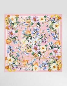Écharpe en satin imprimé léopard pour femme, avec chaîne décorative et pompon, foulard carré pour la tête et le cou, en tissu satiné effet soie de qualité supérieure, respirant - Product Image 1