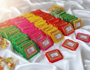 Paquetes de Bindi de Seda Hechos a Mano, Adhesivos Decorativos para la Frente, Set de Regalos para Bodas Indias, Diwali, Año Nuevo, Mehendi, Haldi, Festivales - Product Image 1