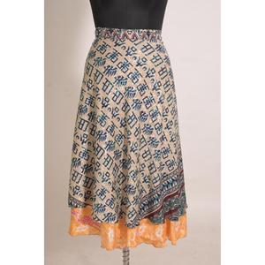 Falda Cruzada de Seda con Estampado Floral Vintage Hecha a Mano para Mujer, Estilo Bohemio de Cintura Media, Largo hasta el Tobillo, para Verano - Product Image 1