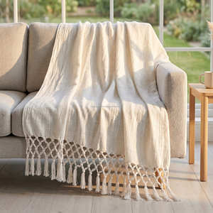 Charcoal and Grey Cotton Throw with Contrasting Linear Bands 125x150 cm for Scandinavian Rustic Sofa and Chair Collections - Product Image 2
