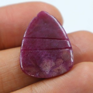 พลอยทับทิมแดงธรรมชาติแกะสลักทรงคาโบชอง พลอยทับทิมแกะสลักขัดเรียบ ขายส่งจากผู้ผลิตสำหรับอัญมณีทำเครื่องประดับ - Product Image 3