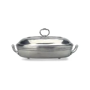 Casserole de service en acier inoxydable de 24 cm avec couvercle, bol alimentaire rond couvert pour buffet, hôtel, restaurant, table à manger - Product Image 3