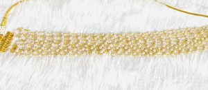 Collier ras du cou en perles blanches plaqué or, bijoux de mariage indiens traditionnels, élégant et tendance pour femme, idéal pour les soirées - Product Image 3