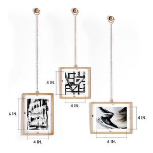 Metal Rectangle Photo <b>Frame</b> With <b>Gold</b> Chain Vertical Design 5x7 Magnolia Print - Product Image 2