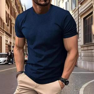 Men's Oversized O-Neck Short Sleeve T-<b>Shirt</b> Geometric Pattern <b>100</b>% <b>Polyester</b> Knitted Breathable Casual Top 320g - Product Image 1